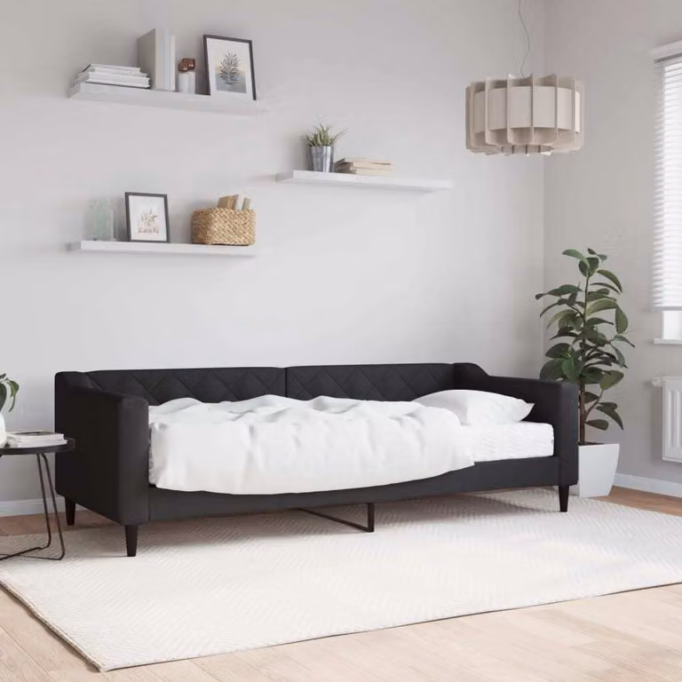 Maison Exclusive - Divano letto con materasso nero 80x200 cm in tessuto