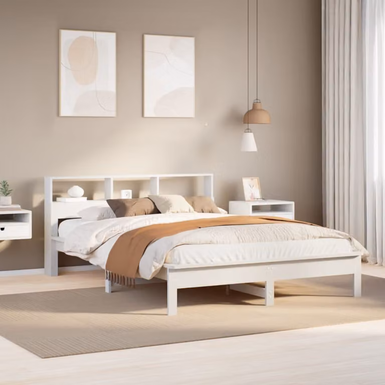 Letto senza materasso vidaXL in legno massello di pino bianco 140x200 cm