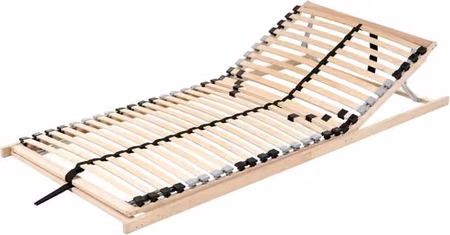 Base letto a doghe singolo Beliani in legno di betulla con doghe piatte, colore beige/marrone, L: 90 cm, P: 200 cm