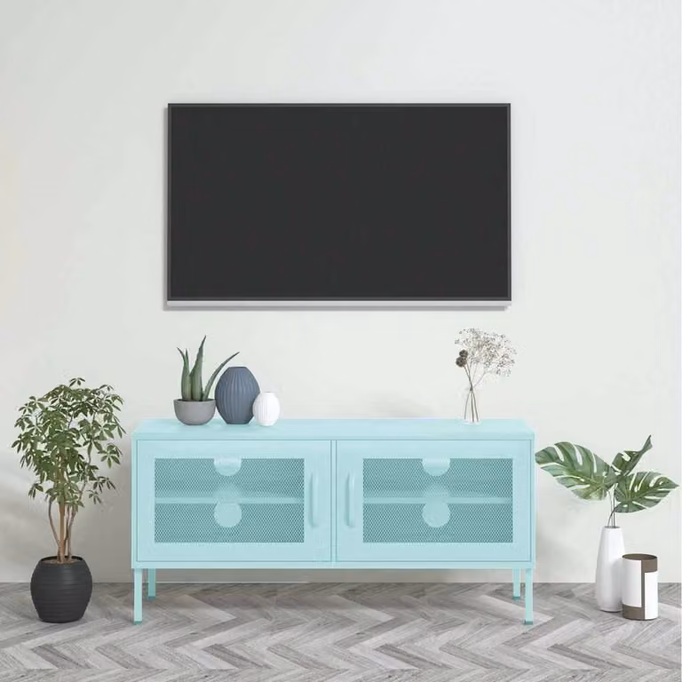 Mobile TV Menta vidaXL in metallo verde L: 105 cm, P: 35 cm, H: 50 cm