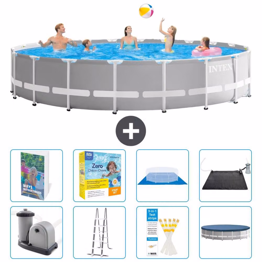 Struttura per piscina a forma di prisma - 610x132 cm - composta da 7 elementi - modello S582