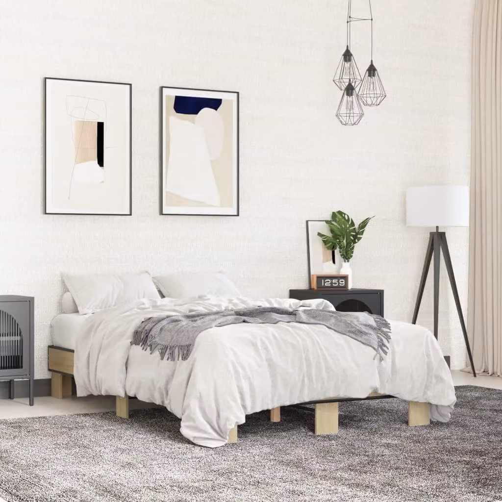 Giroletto vidaXL in Rovere e Metallo, L/P: 120 x 200 cm