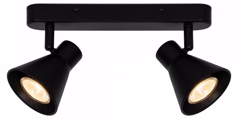 Moderno apparecchio spot doppio NORDLUX Eik, variante: Ø 86 x 285 x 150 mm, 35 W, nero