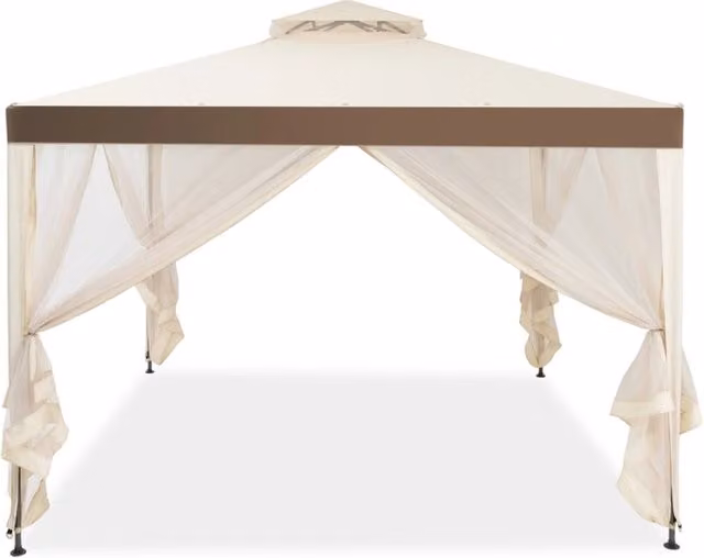 Gazebo a doppio tetto con zanzariera beige per esterno e campeggio L/P: 300 x 300 cm