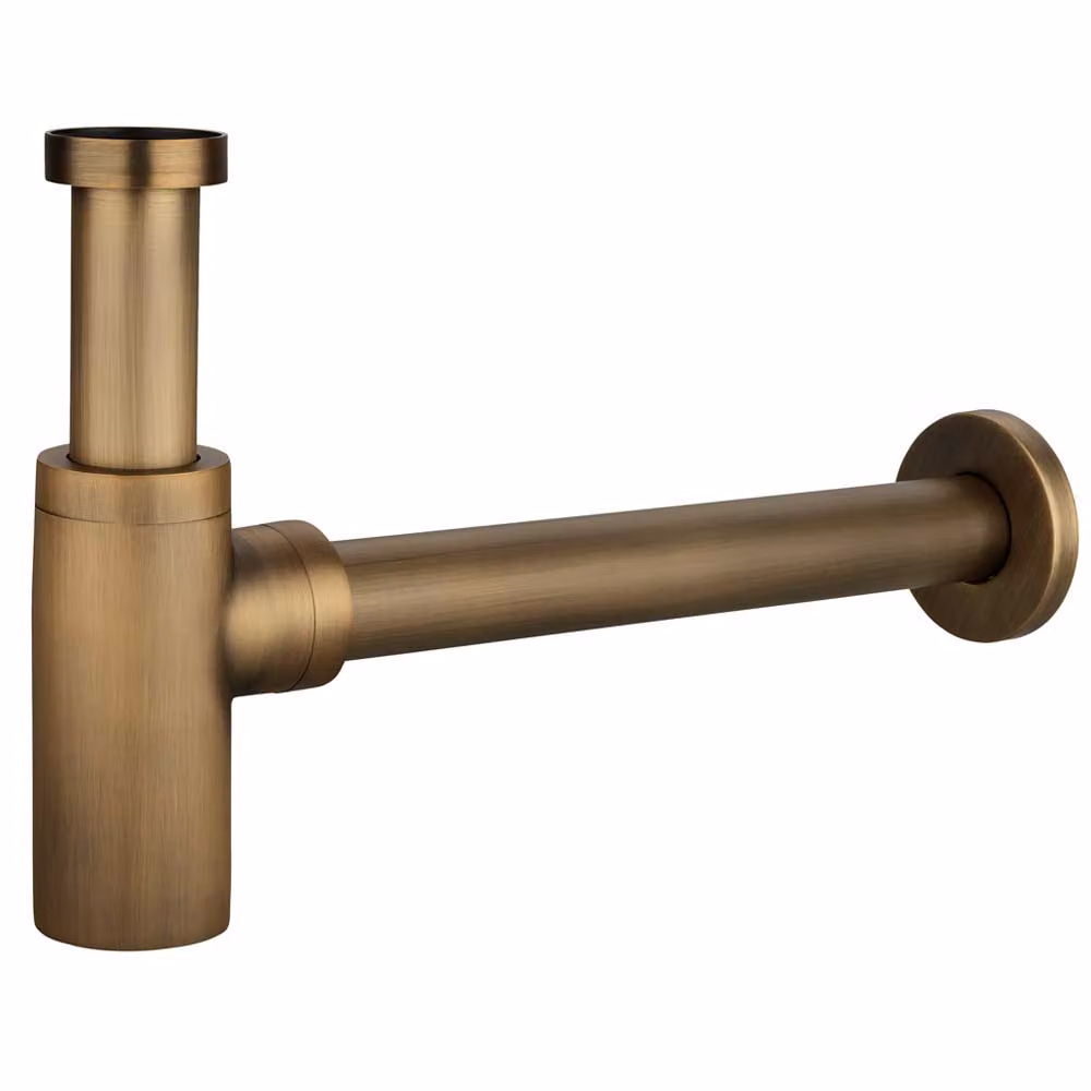 Lavabo, sifone, gruppo di scarico, rubinetto da bagno, tubo per lavabo, ottone anticato, sifone anti-odori, sifone in ottone, tubo di scarico per lavello, accessori Sanlingo