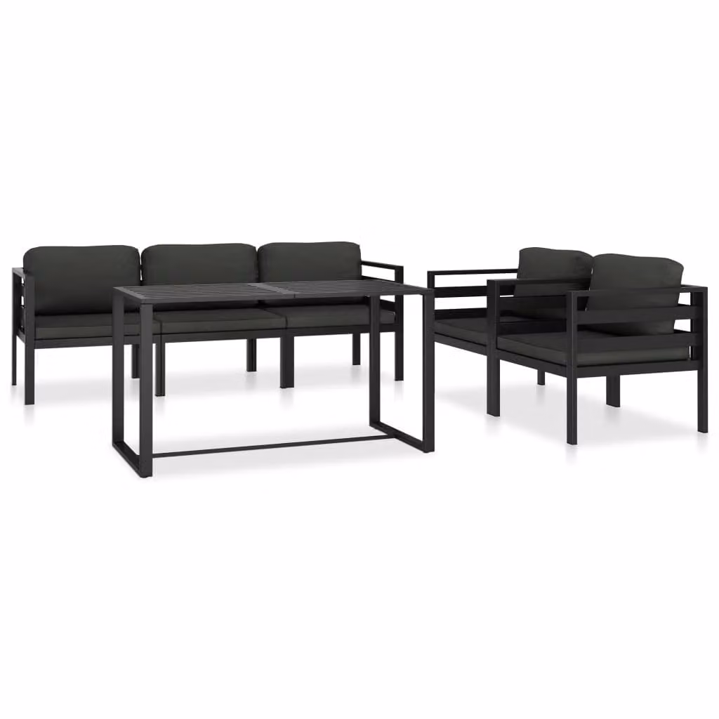 Maison Exclusive - Set da giardino 6 pezzi con cuscini in alluminio antracite