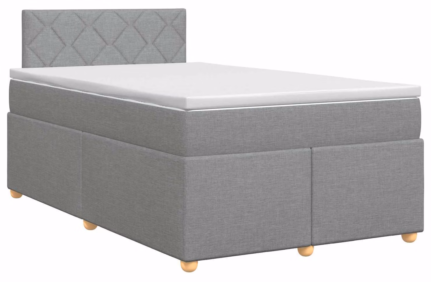 Letto a molle con materasso grigio chiaro 120 x 200 cm in tessuto