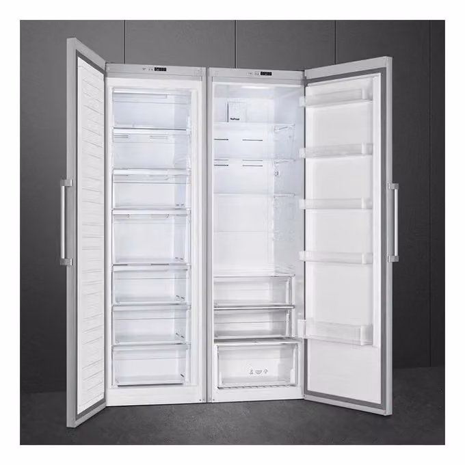 Frigorifero Monoporta Smeg Dynamic No Frost Acciaio Inox Silver L/P/H: 59,5 x 65 x 186 cm, Capacità netta: 390 l, Classe E – 2