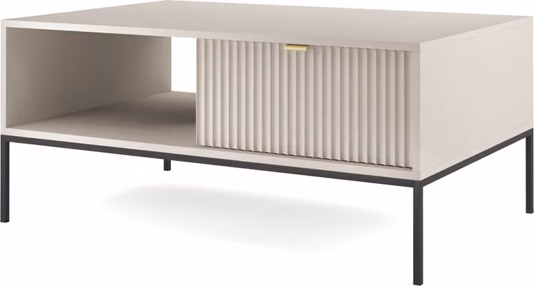 Tavolino da caffè in cachemire, struttura nera, dimensioni: 104 x 46 x 68 cm