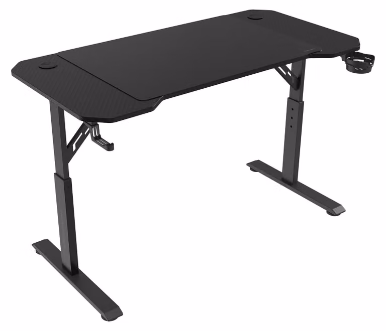 Scrivania da gioco - 120x60 cm - Altezza regolabile - Struttura in metallo - Nero - Scrivania ergonomica per computer
