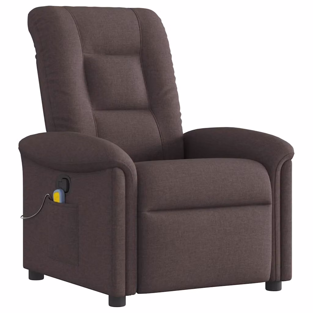 Poltrona Relax Reclinabile vidaXL in Tessuto Marrone con Braccioli e Regolazione Manuale L: 77 cm, P: 91,5 cm, H: 96 cm – 2