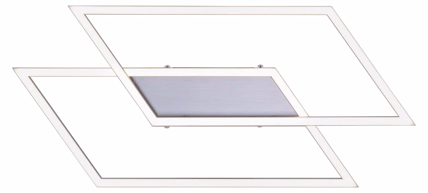 Lampada da soffitto a LED INIGO 24W 3000K 2040lm in alluminio argento-trasparente, dimensioni: 6,8 x 53,8 x 24,2 cm, IP20, Paul Neuhaus