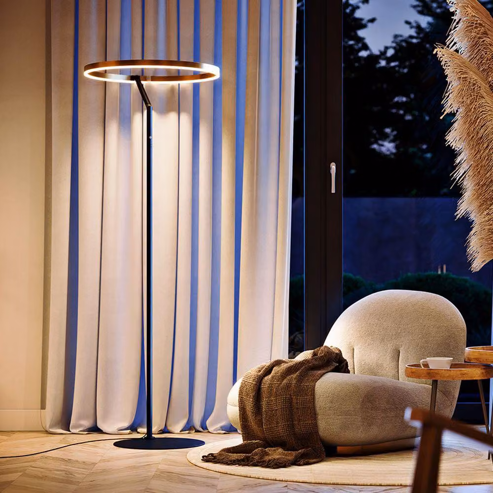s.luce Ring Lampada da terra a LED Ø 60 cm con touch dimmer