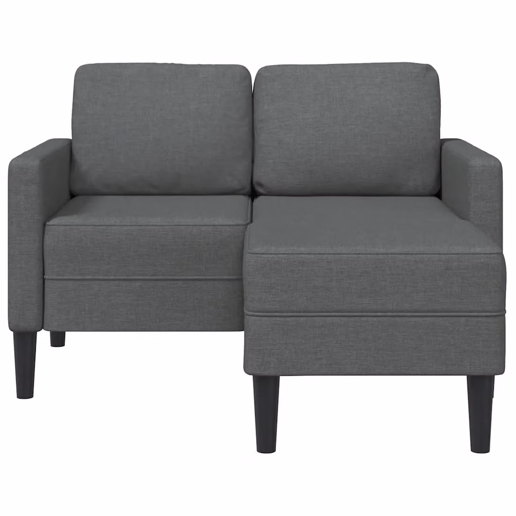 Divano a 2 posti con chaise longue a L vidaXL grigio, moderno e imbottito in tessuto con struttura mista, L/P/H: 125 x 85 x 118 cm – 2