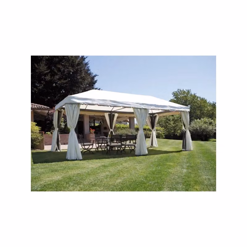 Set di tende laterali per gazebo Moia Spa modello Gaz 063 in poliestere, colori beige e bianco – 2