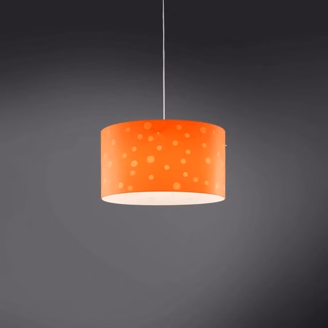 Lampadario Sospeso Moderno Polilux Linea Zero Bianco e Arancione con 3 Luci E27 in Materie Plastiche