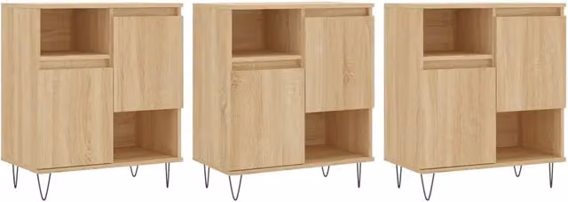 Credenze 3 pz | Madia | Buffet da pranzo | Armadio da pranzo Rovere Sonoma in Legno Multistrato