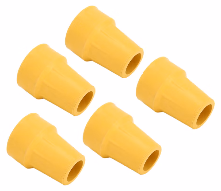 5 punte per stampelle, con struttura del pneumatico da 22 mm, antiscivolo, sicure, resistenti all'usura, con protezione dalla corrosione, con estremità in gomma spessa
