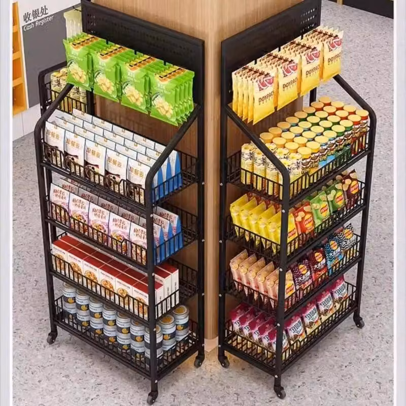 Scaffale a più livelli per snack e bevande
