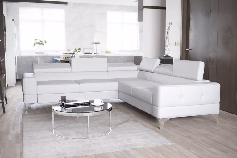 Ecksofa Wohnzimmer L-Form Sofas Couch Design Polsterung Textil Modern Couchen