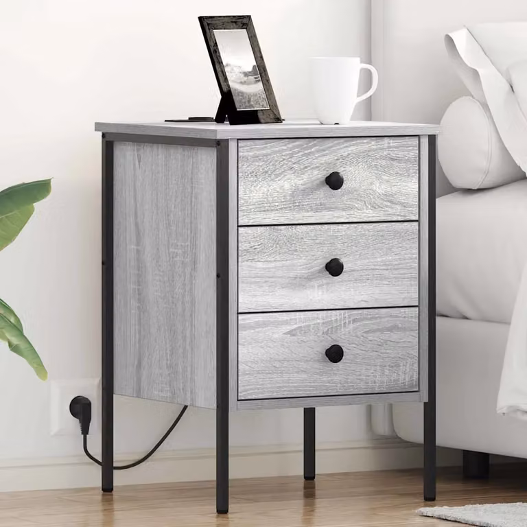 Armadio da notte vidaXL Grigio Sonoma L 42 cm x P 41 cm x H 61 cm