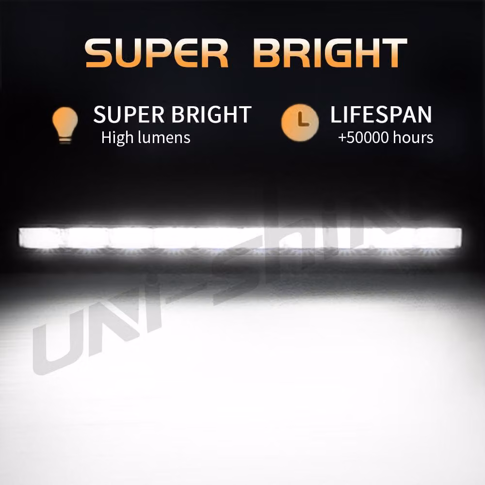 Barra luminosa a LED da 10 pollici - 120 W, luce bianca a 6500K - Alloggiamento in alluminio - Faretto per fuoristrada