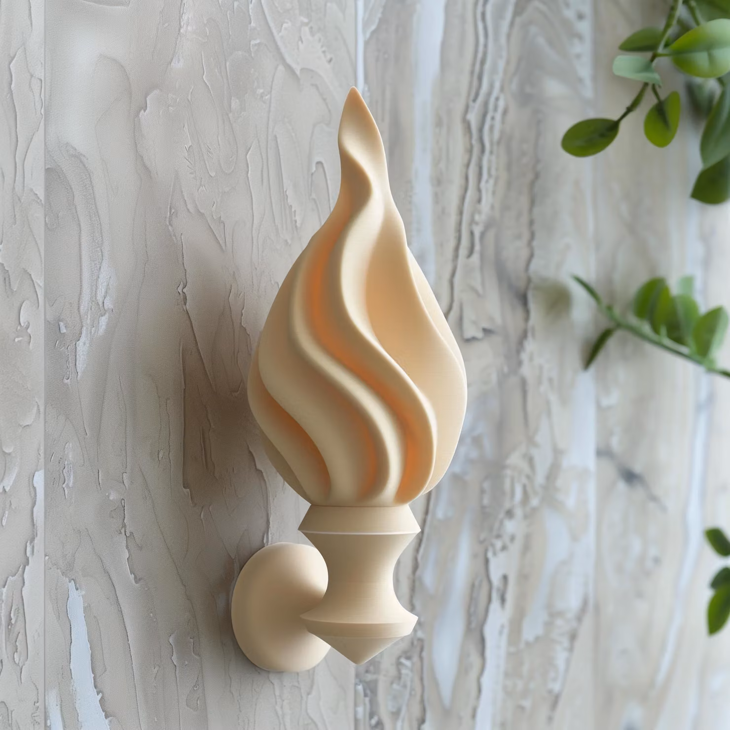 Decords, decorazione da parete a forma di torcia, stampata in 3D – Dimensioni: 31 cm
