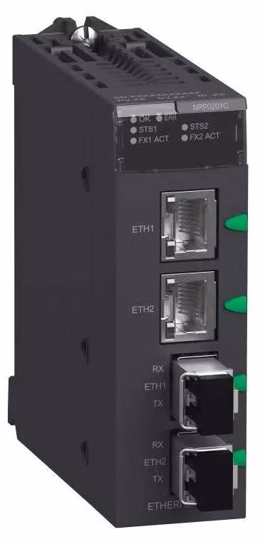 Convertitore in fibra ottica Schneider Electric Modicon X80 a 2 canali da 100Base-TX a FX SM/LC, con rivestimento protettivo BMXNRP0201C