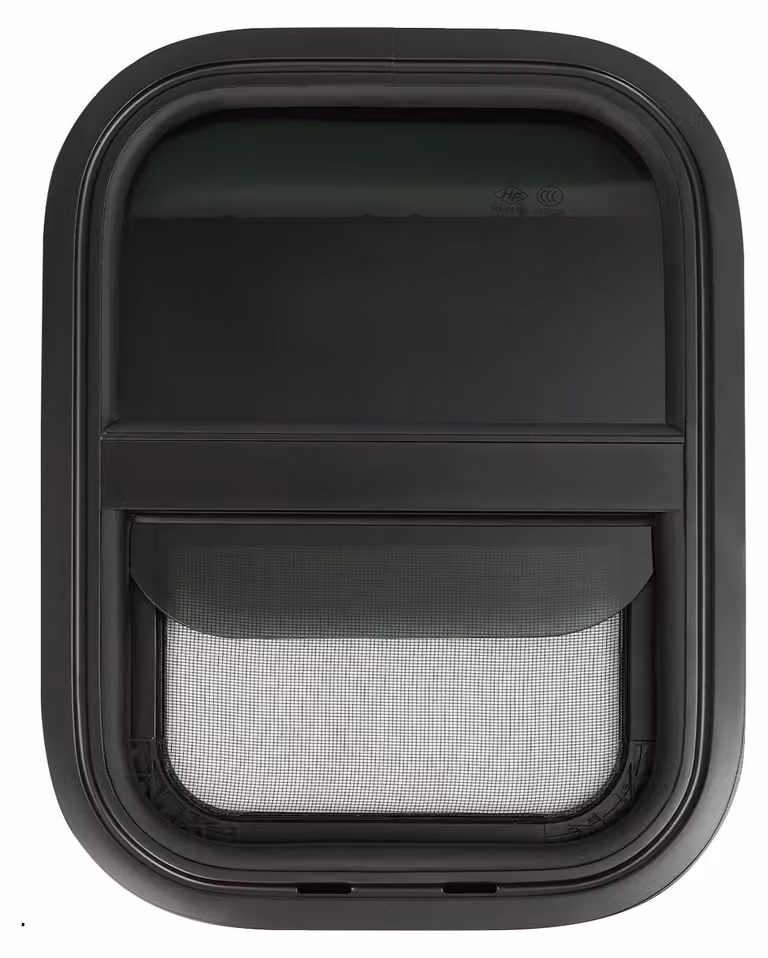 Finestre scorrevoli verticali, vetro resistente, design moderno, dimensioni 300x400 mm