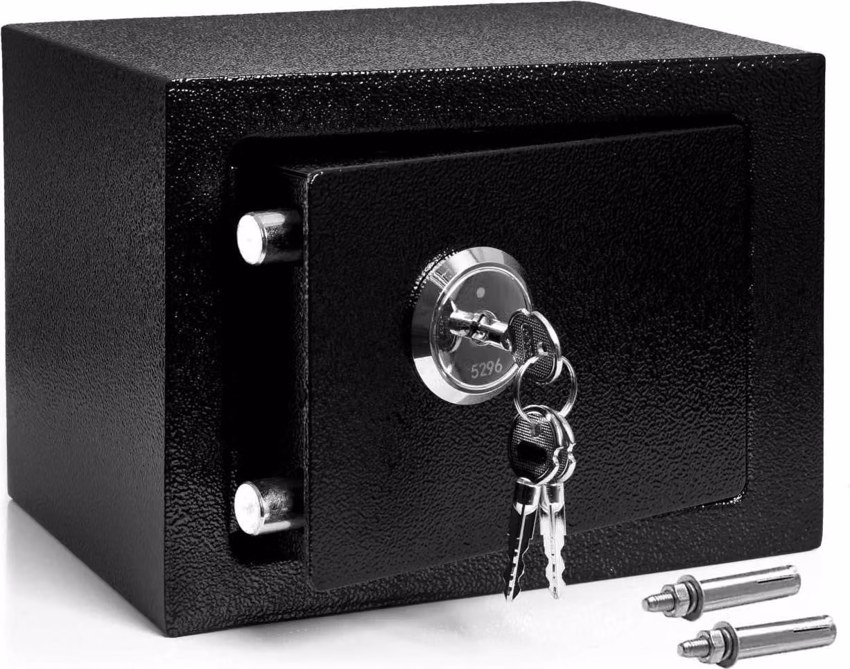 Cassaforte per chiavi in metallo nero, di alta sicurezza