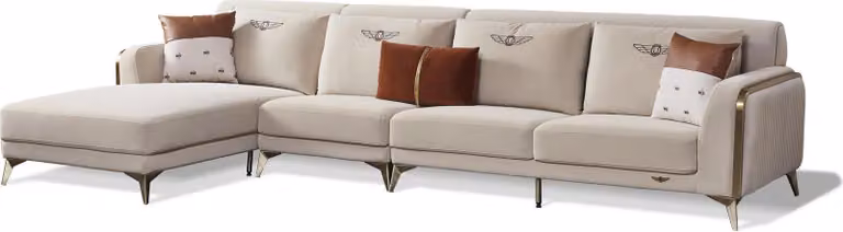 Ecksofa Grau Stoff L-Form Sofa Couch Design Couch Polster Textil Modern Garnitur