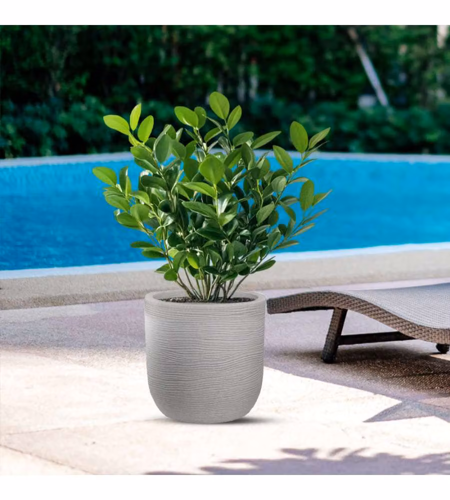 Divina Garden Vaso Cilindrico Raffaello in Resina Beige d.35x34 cm