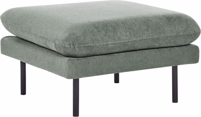 Pouf rettangolare BELIANI in tessuto verde con struttura e gambe in metallo nero stile moderno