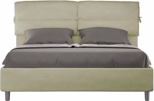 Letto Matrimoniale Nandy GIORDANOSHOP con Contenitore e Rete, Colore Verde, L: 160 cm, P: 210 cm, H: 110 cm
