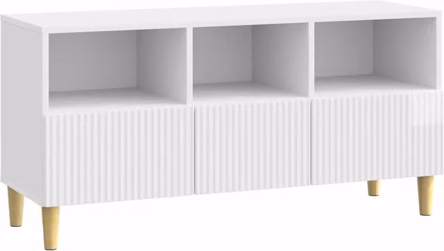 Mobile TV-Credenza Moderno Bianco Lucido L/P/H: 102 x 34,5 x 50 cm