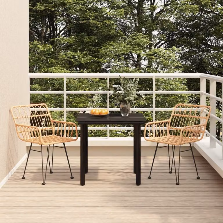 Maison Exclusive - Set da pranzo da giardino in rattan sintetico, 3 pezzi
