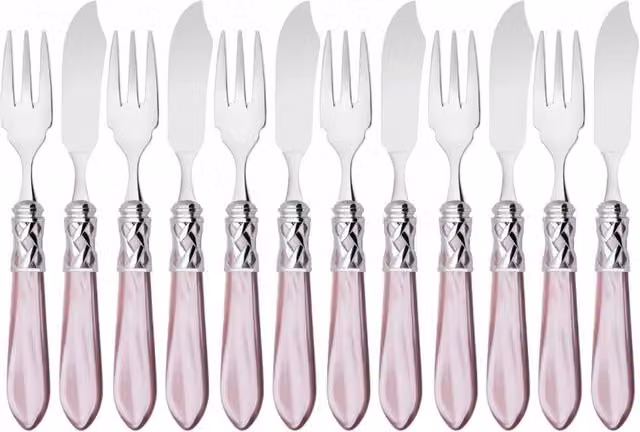 Set di posate per pesce Aladdin Ghiera Cromata, 12 pezzi, Colore Lilla