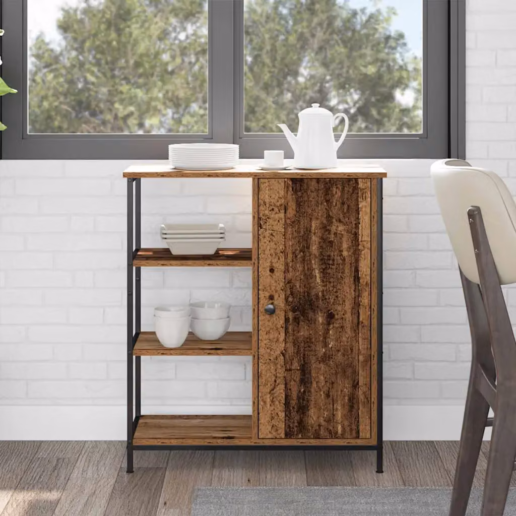 Credenza vidaXL in legno e metallo marrone, L 70 cm x P 30 cm x H 80 cm