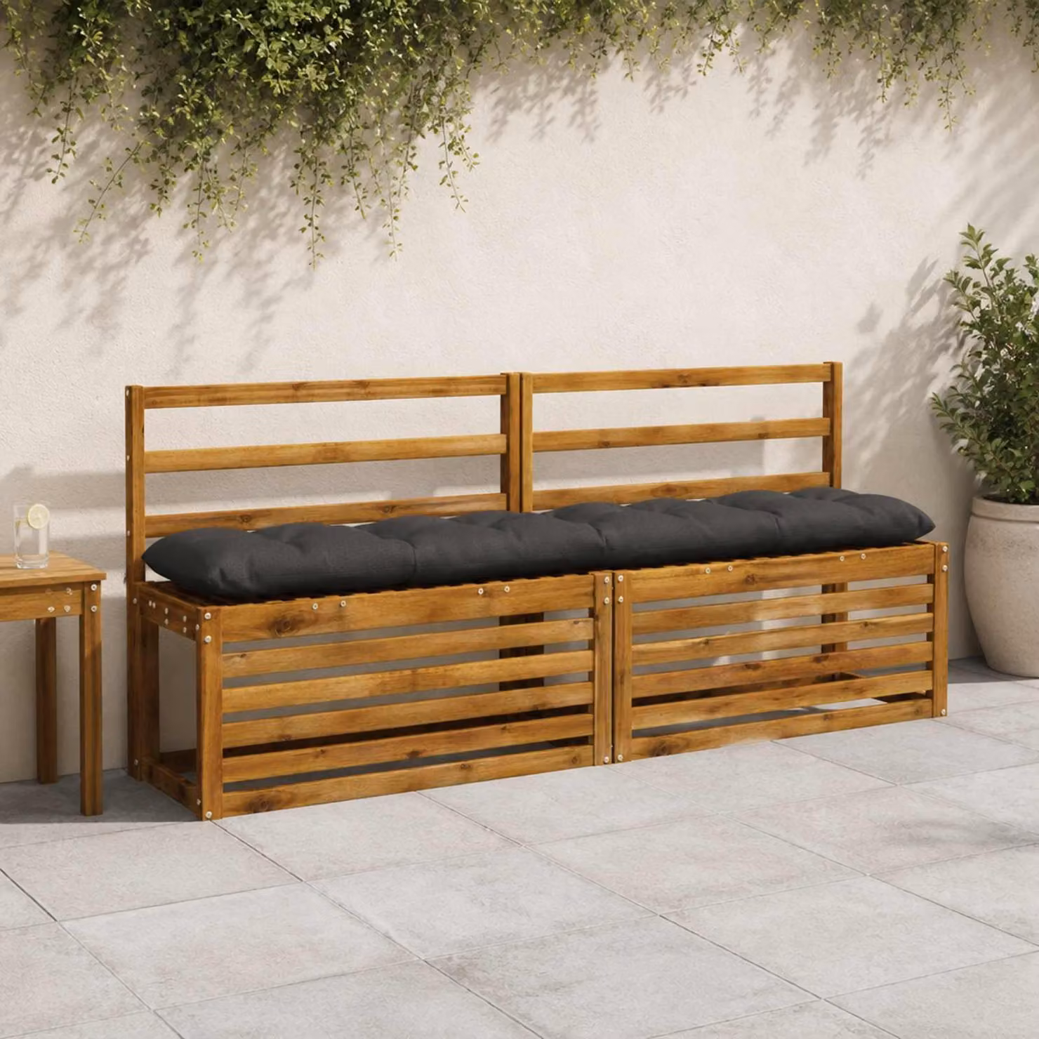 vidaXL Cuscino per panchina VIANEN 100% Poliestere Antracite