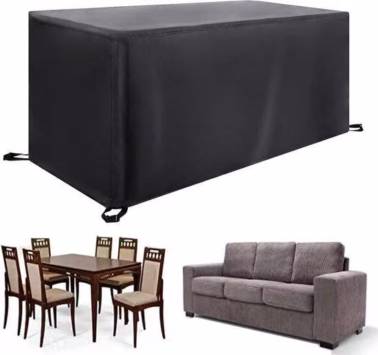 Set di mobili da giardino - Set di mobili da terrazza - Mobili da seduta - Protezione dei mobili - Tessuto Oxford 420D - 210 x 140 x 100 cm - Nero