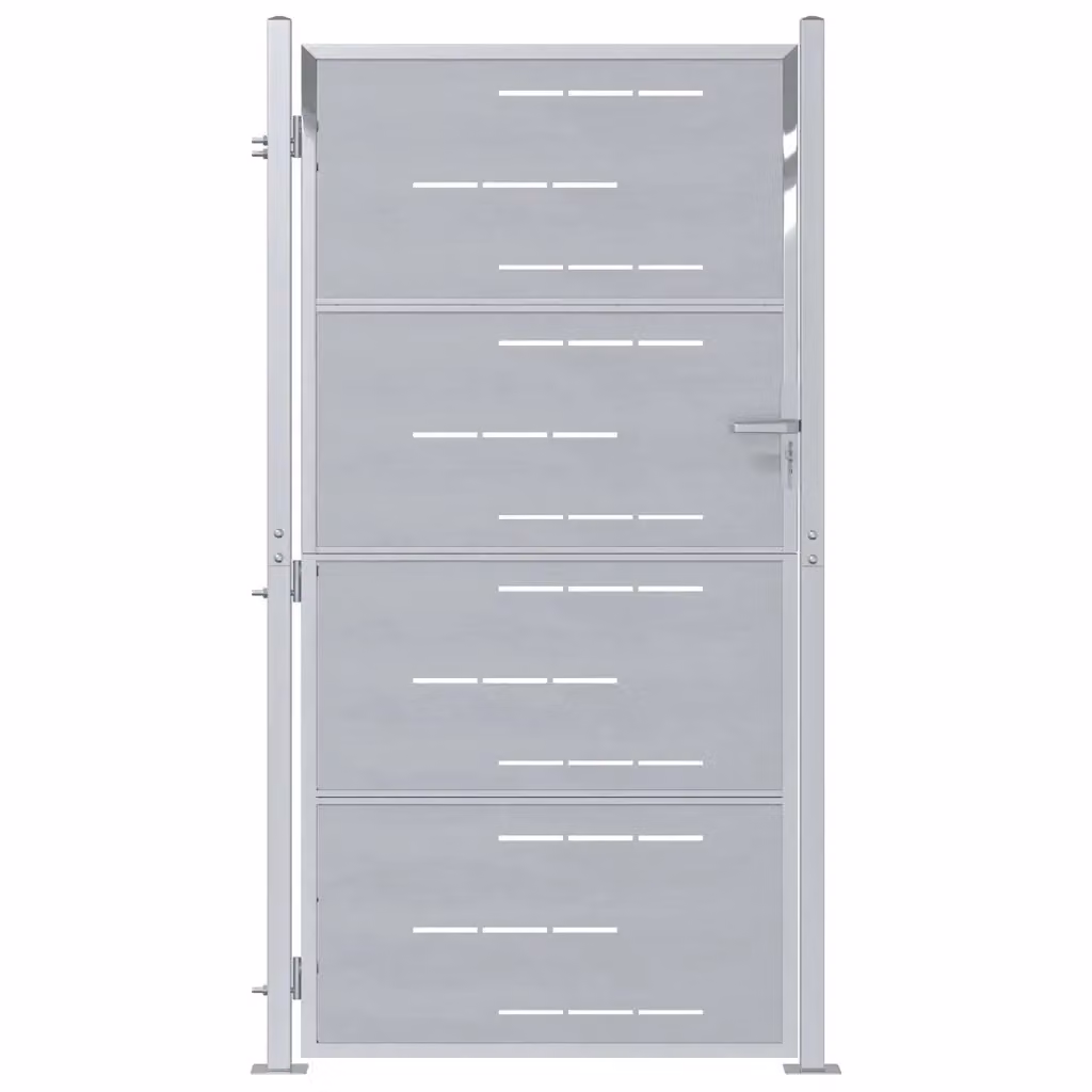 Cancello singolo da giardino vidaXL in acciaio inox color argento L: 96 cm, H: 180 cm – 2