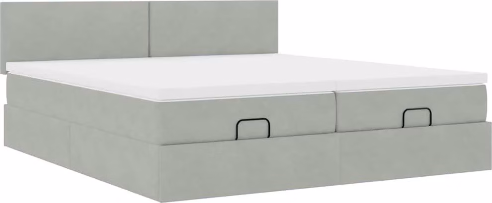 Struttura Letto Pouf con Materassi 180x200 cm Velluto