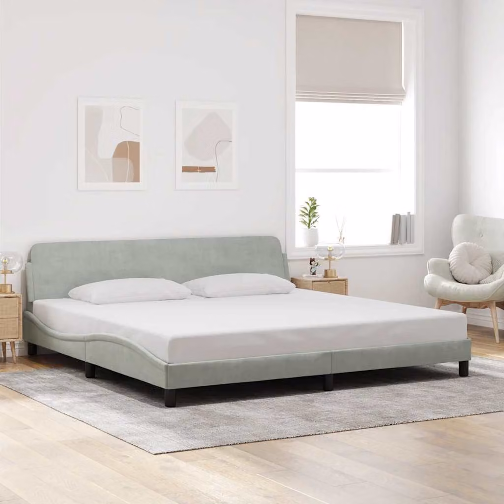 Giroletto Dover vidaXL in Velluto Grigio Chiaro L/P/H: 200 x 200 x 218 cm