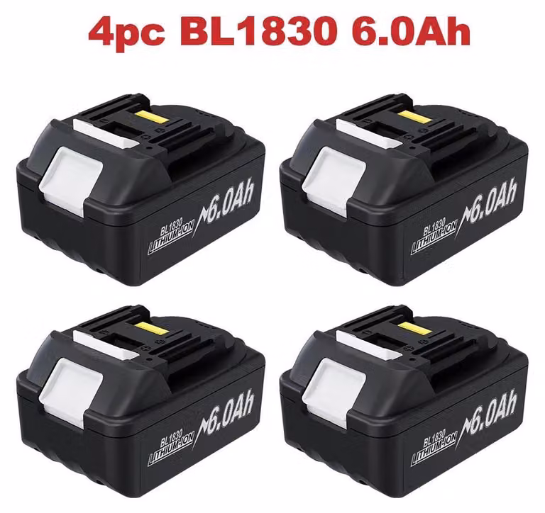 Batteria per utensili da 18V - Batteria agli ioni di litio da 4 x 6,0 Ah (6000 mAh) - Batteria di ricambio compatibile con BL1830, BL1860, BL1840, BL1815 - Ricaricabile