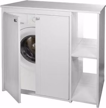 Mobile Coprilavatrice DIANHYDRO in PVC Bianco con 4 Ante e Ripiani Interni L 94,5 cm x P 60 cm x H 94 cm