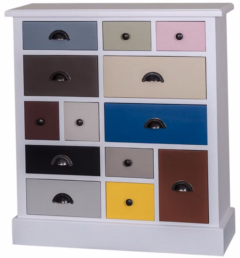 Casa Padrino cassettiera in stile country multicolore 90 x 35 x h. 97 cm - qualità lusso