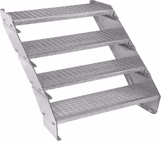 Scala metallica a 4 elementi ad altezza regolabile in acciaio zincato 90 cm / 900 mm