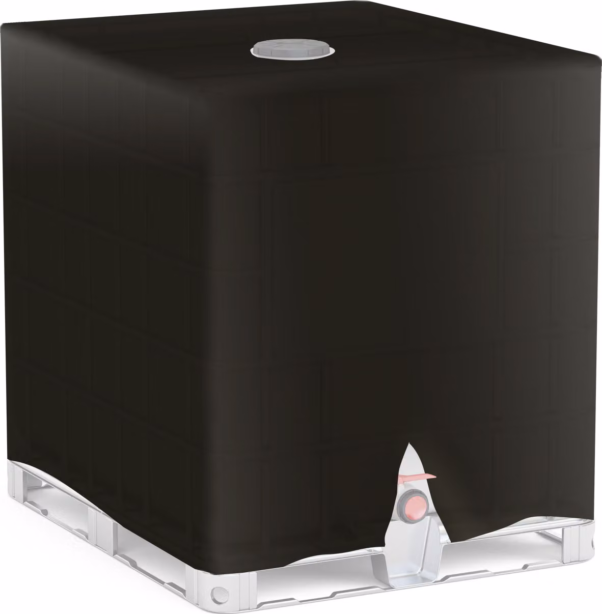 Telone Wiltec per container IBC - 1 x 1,2 x 1,16 m - in propilene rigido - copertura protettiva per cisterna da 1000 l per acqua piovana