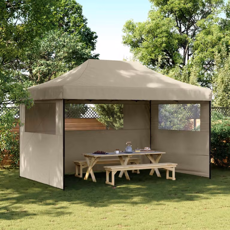 Tenda Party vidaXL in tessuto Oxford beige e grigio, L/P/H: 292 x 440 x 315 cm