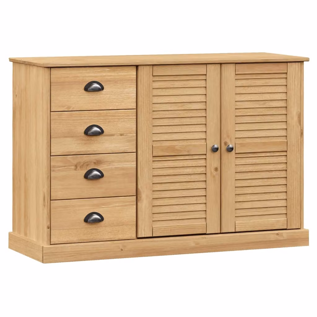 Credenza con Cassetti VIGO 113x40x75 cm Legno Massello di Pino